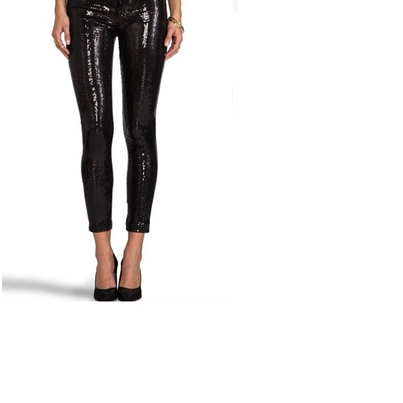 ‼️WOW‼️🤩Wildfox Raquel Black Mid Rise Sequin Skinny Pants‼️‼️‼️ - Picture 10 of 10